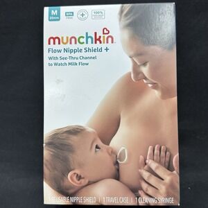Munchkin Flow Nipple Shield + w/ See Thru Channel to Watch Milk Flow Medium 20mm